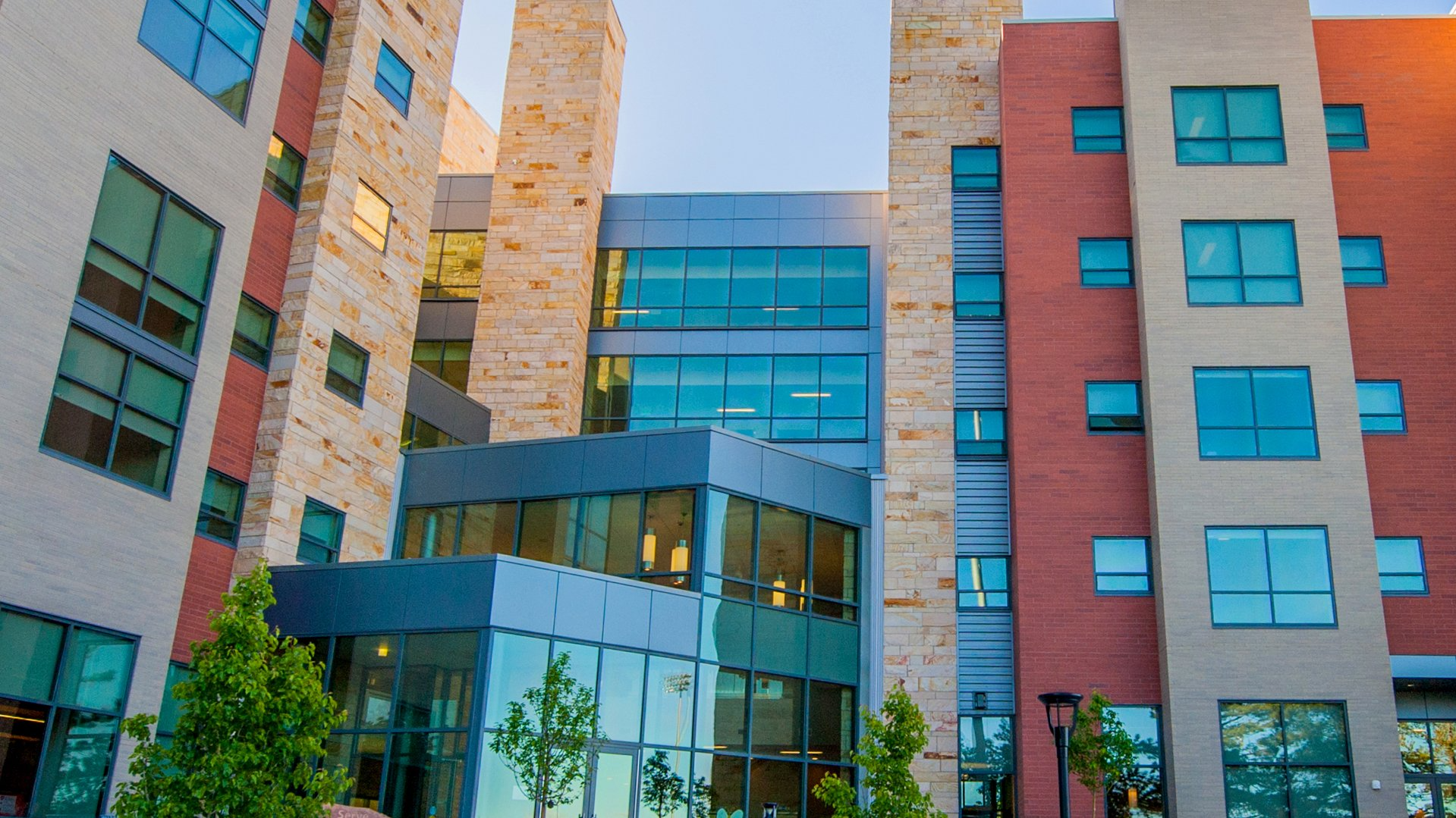 Modern student housing multi-story residential building